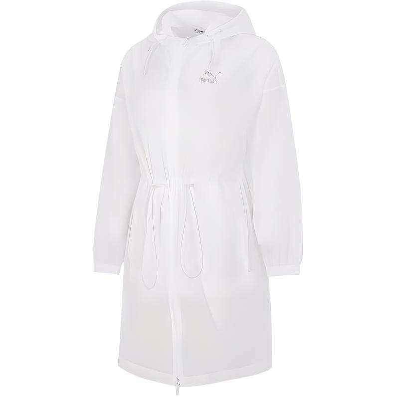PUMA Trench Coats Women's White Hooded Moderate