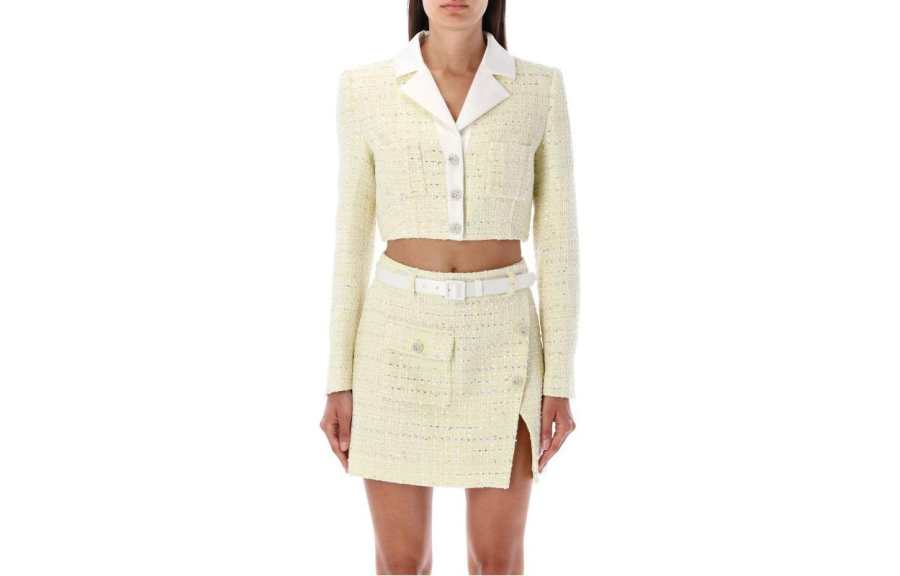 Self-portrait Self portrait Cropped Bouclé Jacket