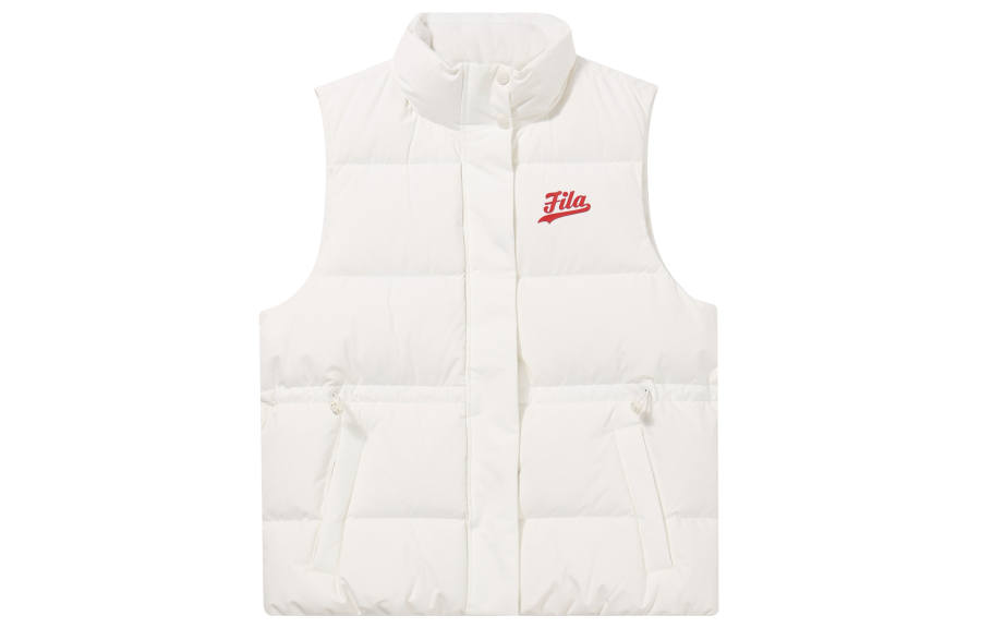 FILA FUSION Down Vests Women's White Stand Collar Moderate Other