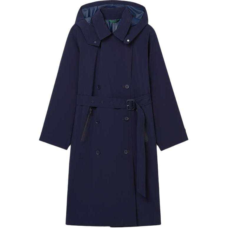 LACOSTE FW23 Trench Coat Women's Navy Blue