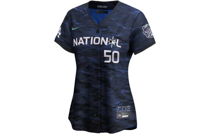 Nike Nike Baseball Jerseys Women's Blue Baseball Collar Moderate Straight Fit