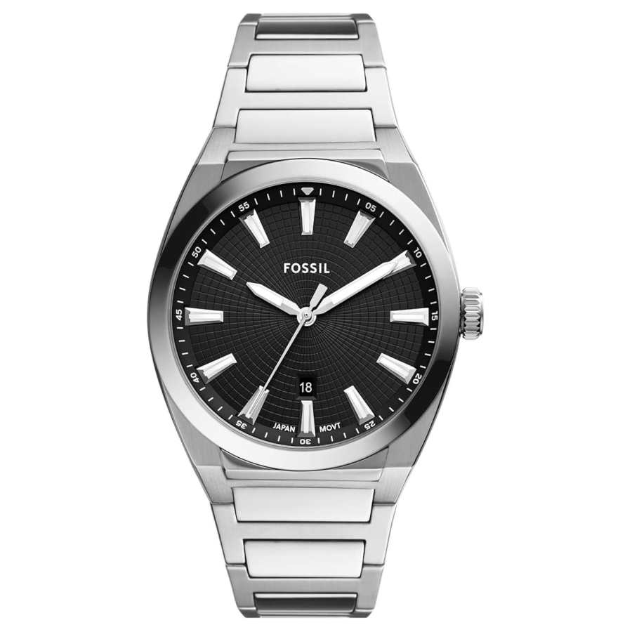 FOSSIL Wrist Watches Quartz Movement Stainless Steel Strap 42mm Black Dial Men's Watches