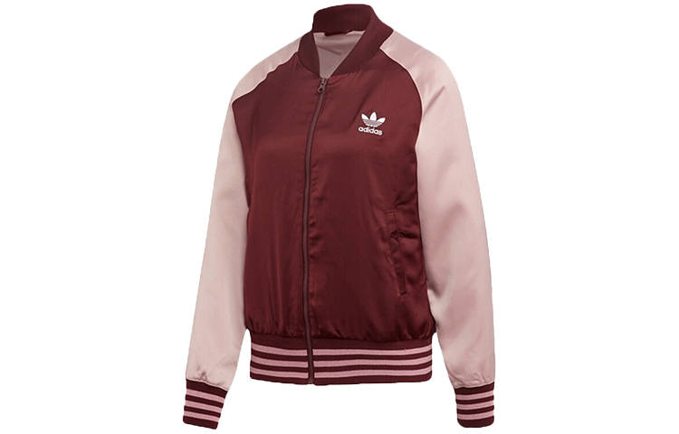 Adidas Originals SATIN BOMBER TT Baseball Jacket Women's Vibrant Pink