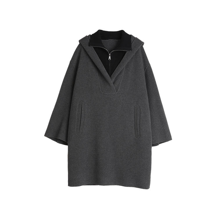 ELLE ELLE Coats Women's Medium Gray Lapel Moderate