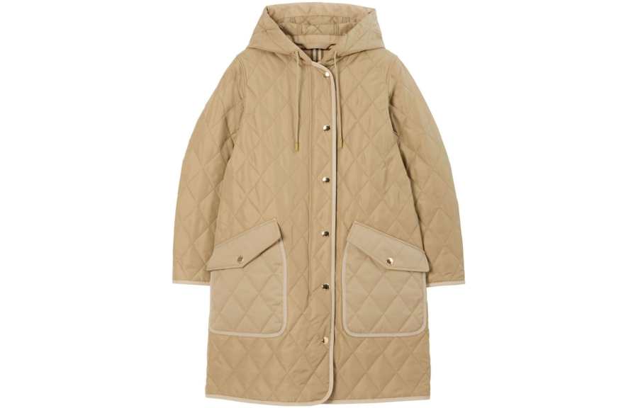 Burberry diamond-quilted hooded parka coat