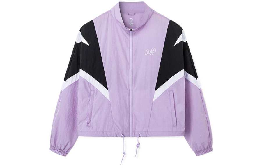 ANTA Life Collection Cropped Coats Women's Light Mulberry Purple Stand Collar Moderate