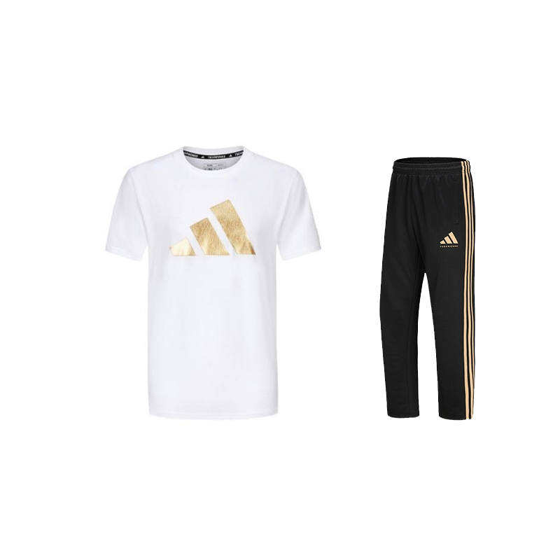 Adidas Adidas Taekwondo Casual Sportswear Unisex Set White Gold+Black Gold