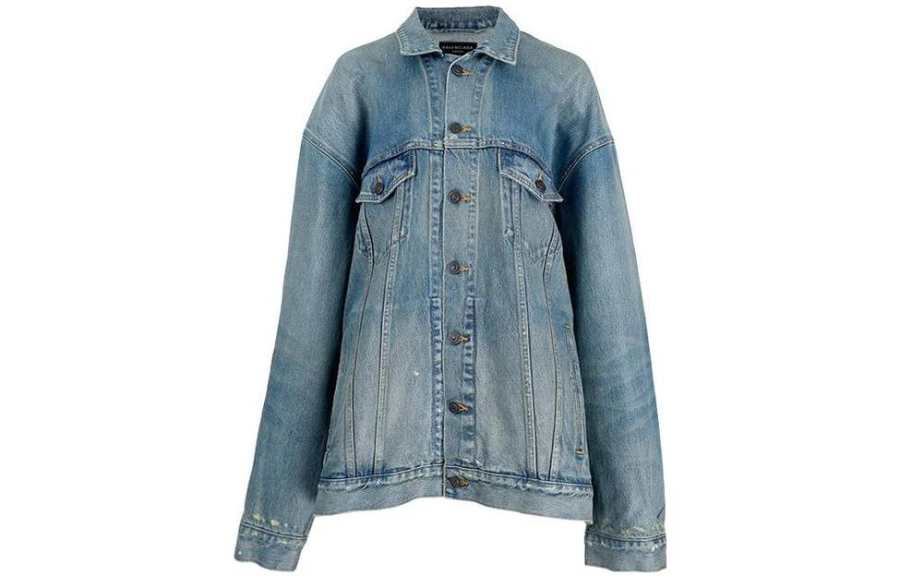 Balenciaga SS23 Denim Jacket Women's Blue