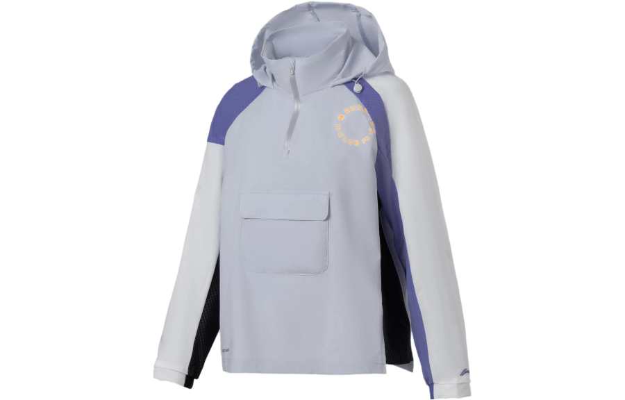 Li-Ning Li Ning Running Collection Trench Coats Women's Light Frost Blue Hooded Moderate
