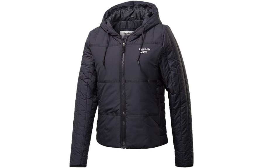 Reebok Puffer Jackets Women's Black Hooded Moderate Other