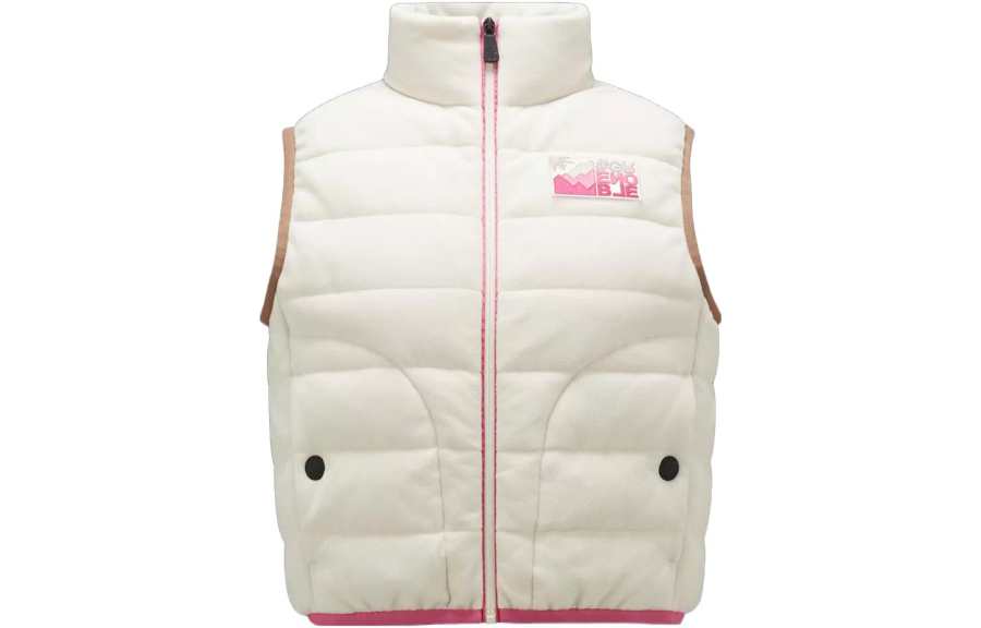 Moncler Grenoble SS23 Down Vests Women's White Stand Collar Moderate Other