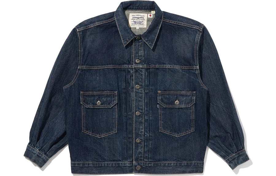 Levis Denim Jackets Women's Dark Indigo Lapel Moderate Other