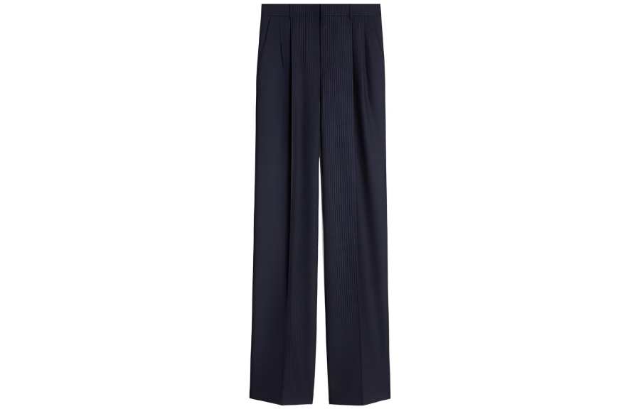 CELINE Knitted Sweatpants Women's Marine Blue Moderate Straight Fit Pants