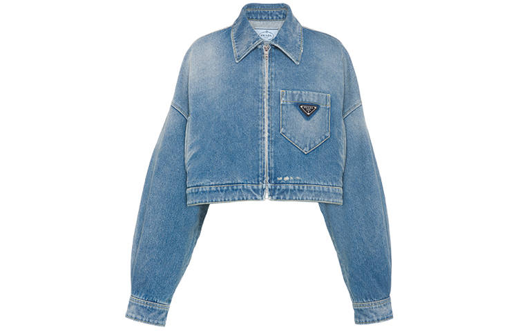 PRADA PRADA Cropped Coat Women's Blue