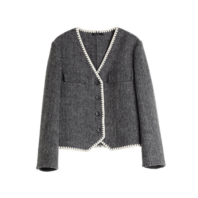 ELLE ELLE Coats Women's Medium Gray Moderate
