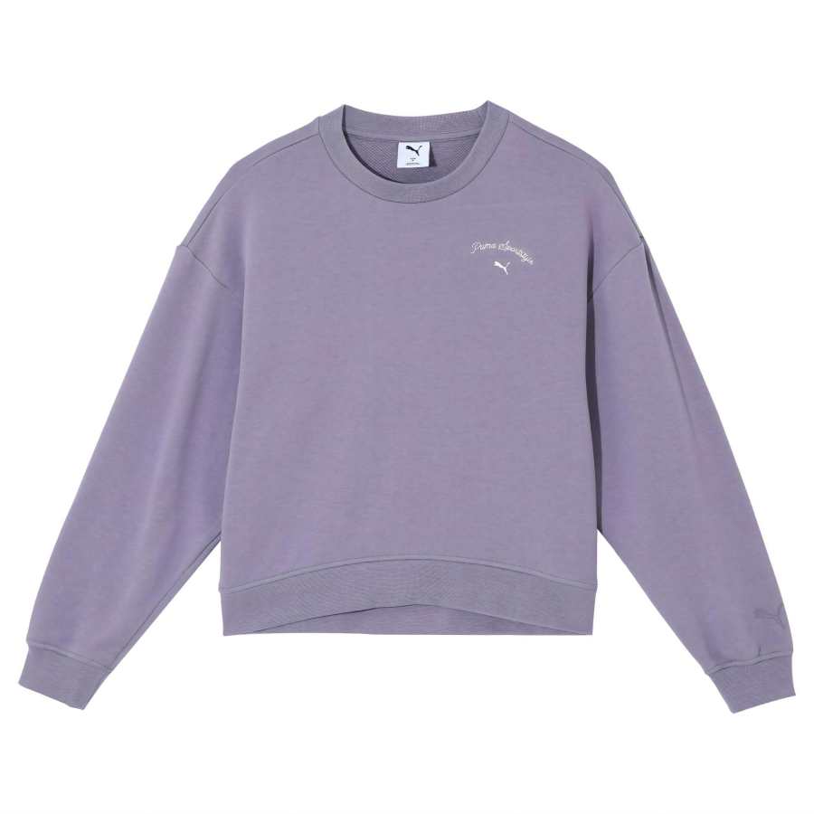 PUMA Sweatshirts Women's Purple 90 Crew Neck Moderate