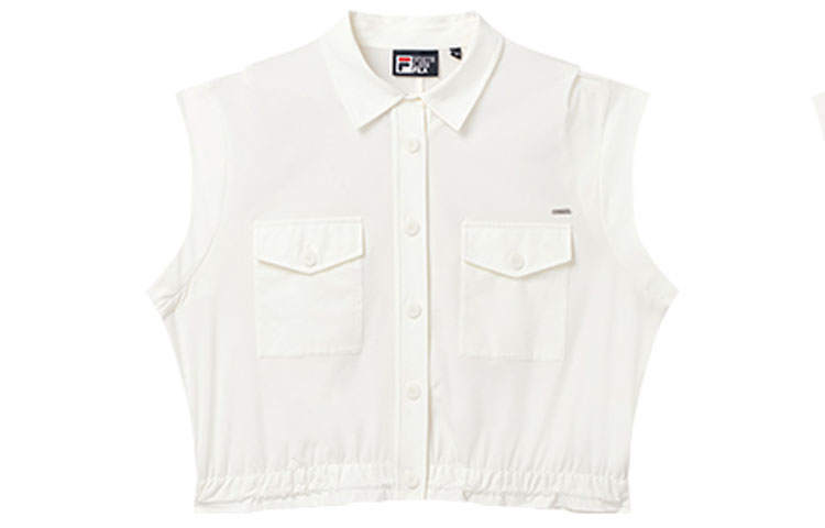 FILA Vests Women's Yellow Ivory Lapel Moderate Other