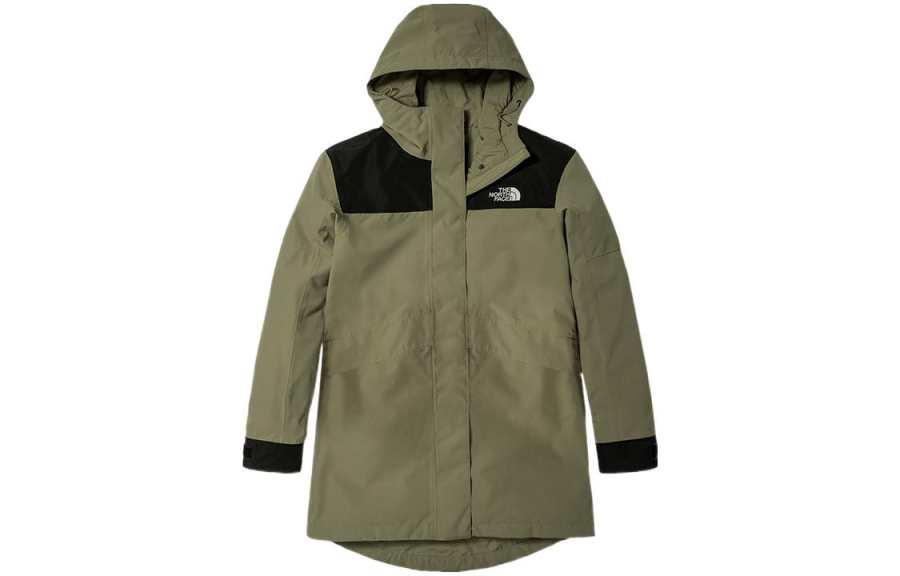THE NORTH FACE Windbreaker Jackets Women's Army Green Hooded Moderate
