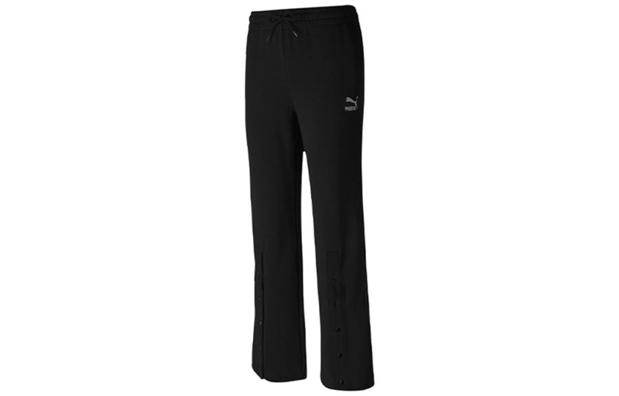 PUMA Casual Pants Women's Black Moderate Straight Fit Pants