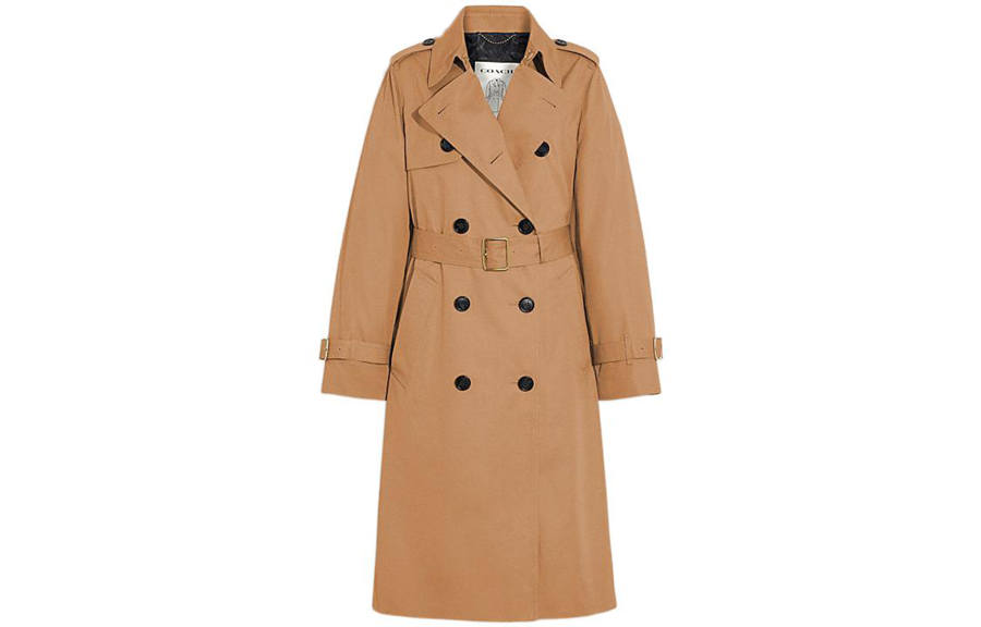 COACH Trench Coats Women's Lapel Moderate Other