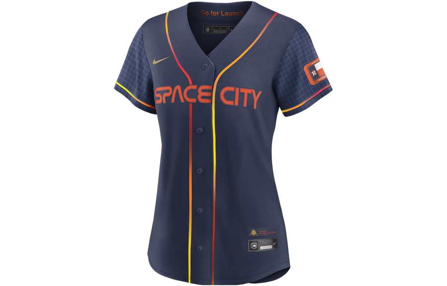 Nike Nike Baseball Jerseys Women's Marine Blue V Neck Moderate Straight Fit
