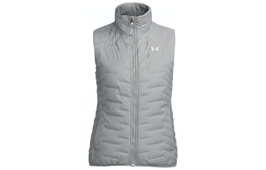 Under Armour Vests Women's Gray Stand Collar Moderate Other