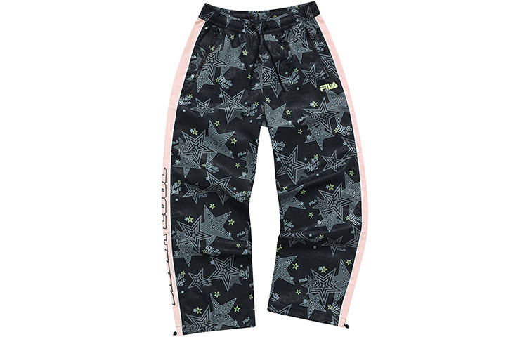 FILA FUSION Casual Pants Women's Pitch Black Moderate Straight Fit Pants