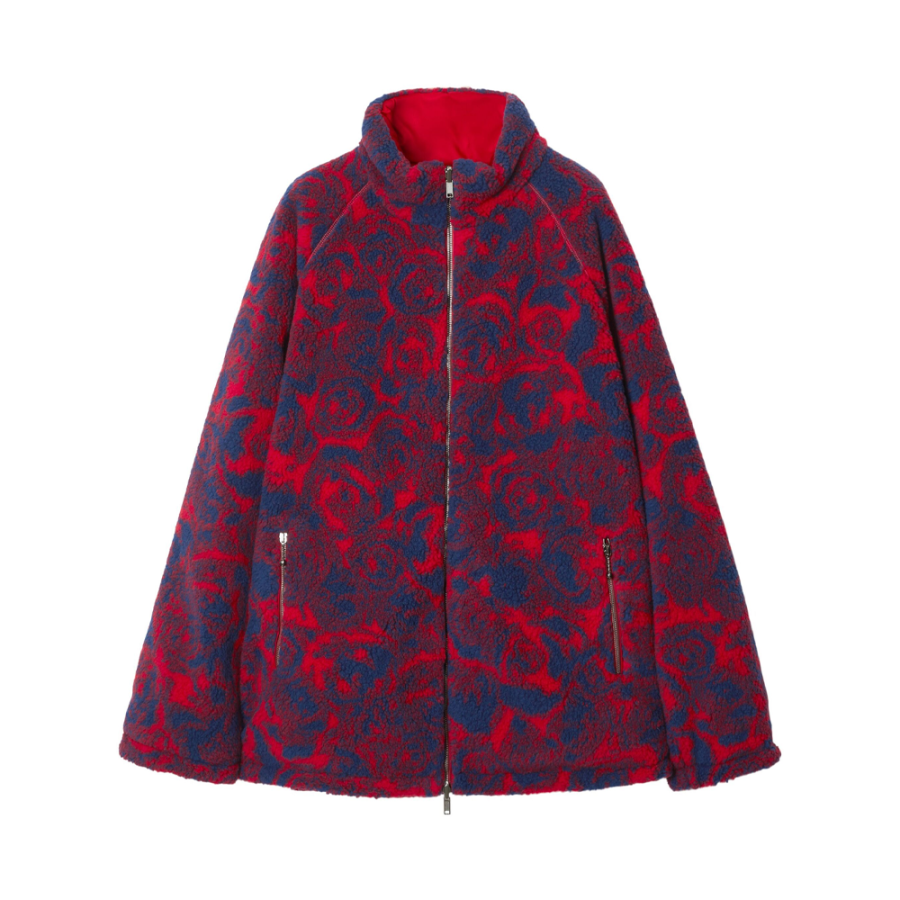 Burberry 【Previous Season】Rose-print fleece reversible jacket