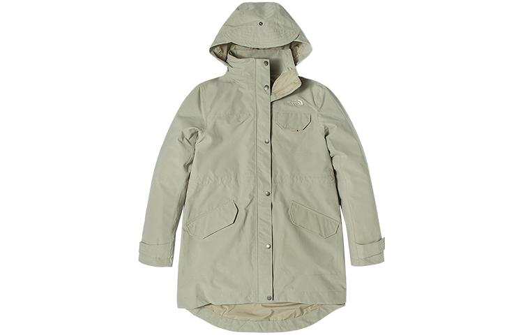 THE NORTH FACE Urban Exploration Windbreaker Jackets Women's Gray Pea Green Hooded Moderate
