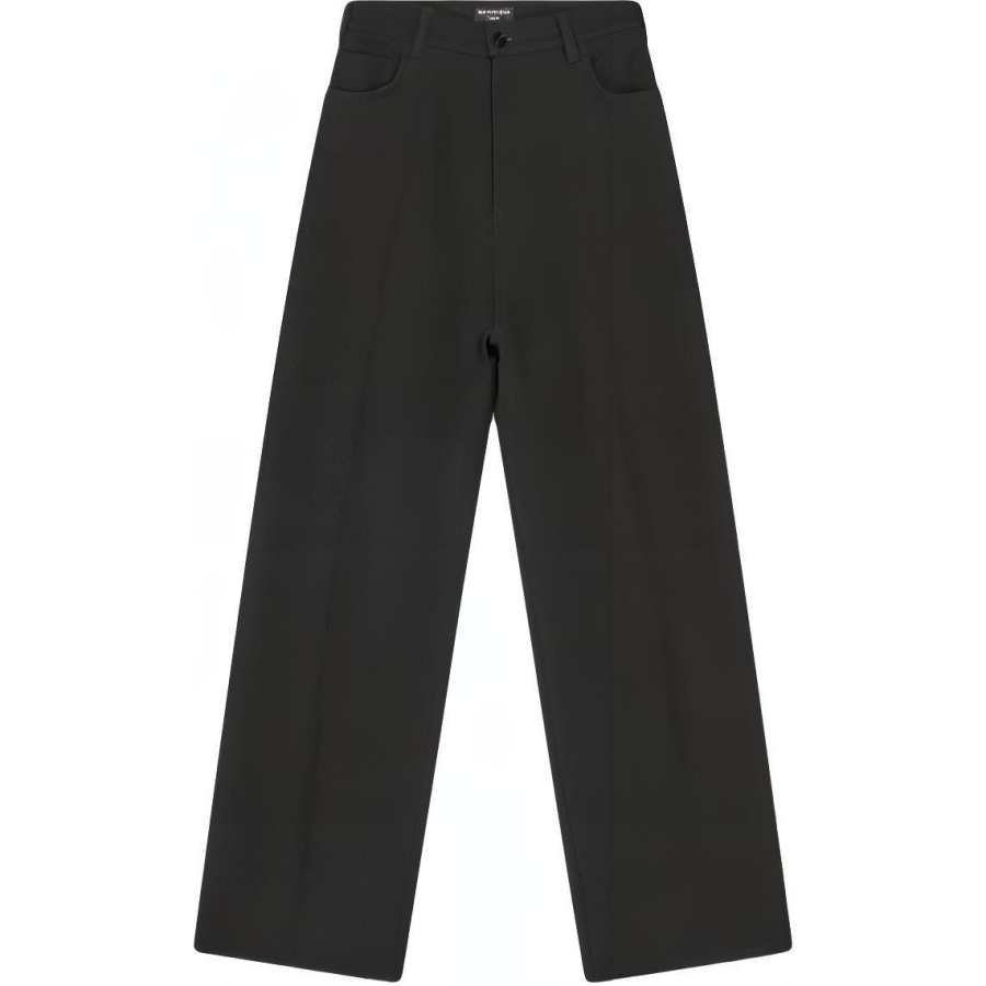 Balenciaga Wool Gabardine Baggy Tailored Pants Black