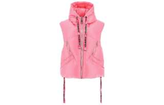 KHRISJOY Vests Women's Pink Hooded Non Detachable Moderate Other