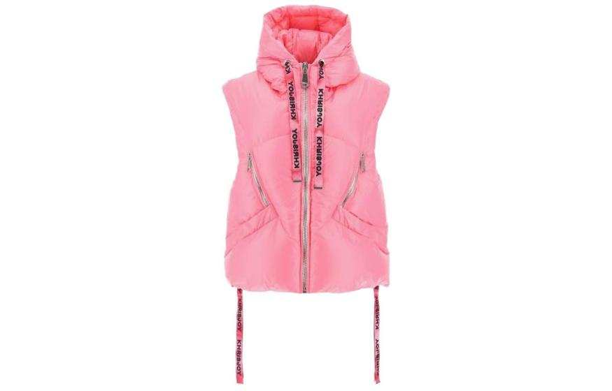 KHRISJOY Vests Women's Pink Hooded Non Detachable Moderate Other