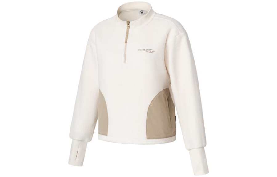 Saucony Velvet Jackets Women's Moon White Stand Collar Moderate