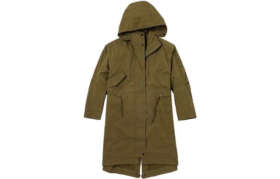 Timberland Parka Coats Women's Army Green Hooded Moderate