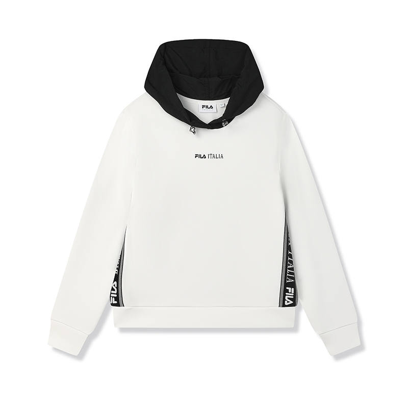 FILA Knitted Fabric Hooded Top Women's White