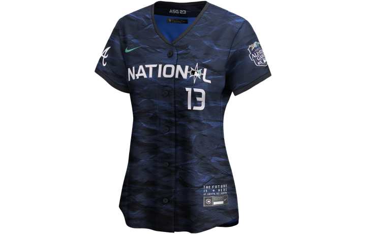 Nike Nike Baseball Jerseys Women's Blue Baseball Collar Moderate Straight Fit