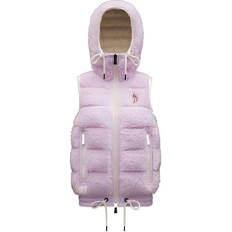 Moncler Grenoble Moncler Cropped Fleece Gilet 'Pink'