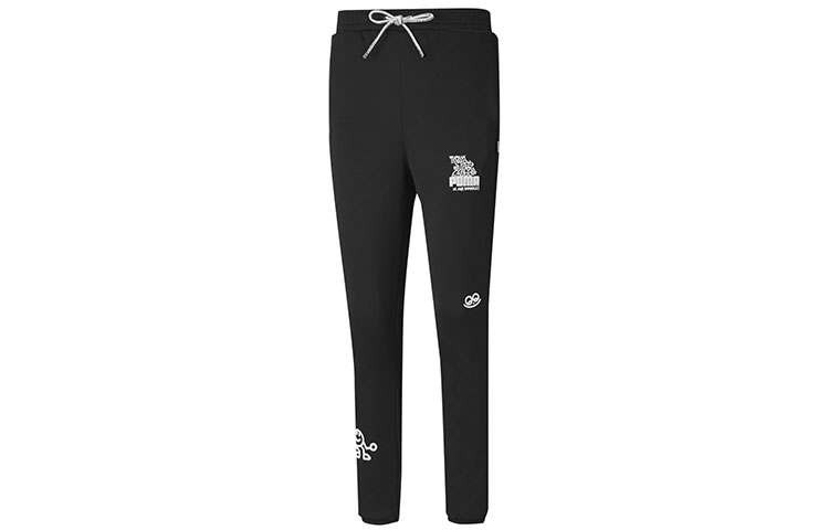 PUMA Knitted Sweatpants Women's Black Moderate Cuffed Pants