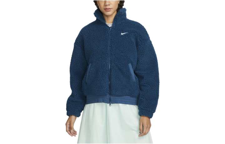 Nike Nike Velvet Jackets Women's Blue Stand Collar Moderate