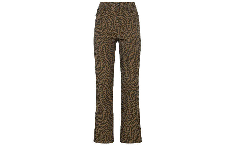 FENDI X Sarah Coleman Fisheye Logo Pants 'Tobacco'