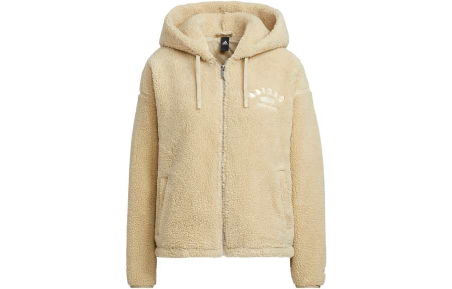 Adidas Adidas Velvet Jackets Women's Grassland Brown Hooded Moderate