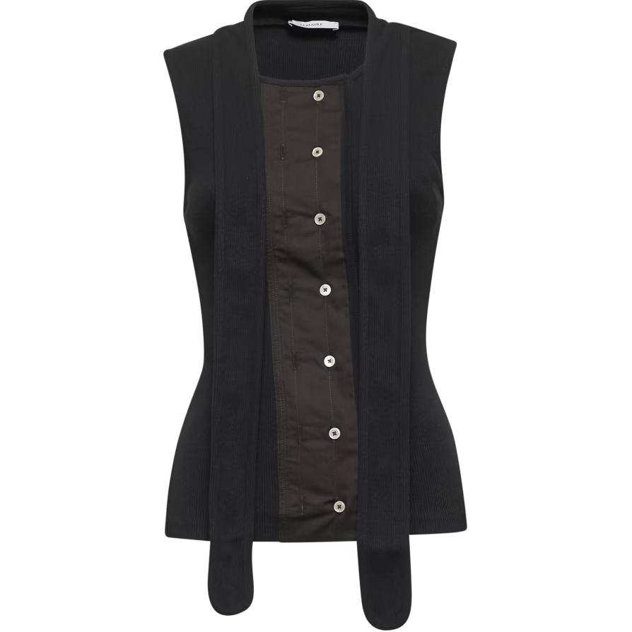 Lemaire Lemaire Asymmetrical Fitted Top 'Jet Black'