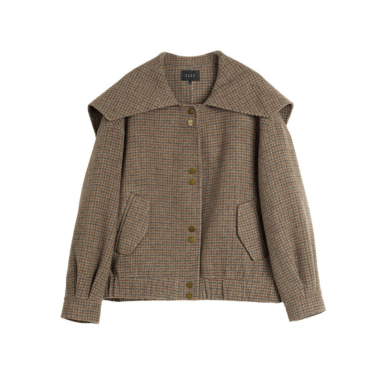 ELLE Coats Women's Coffee Lapel Moderate