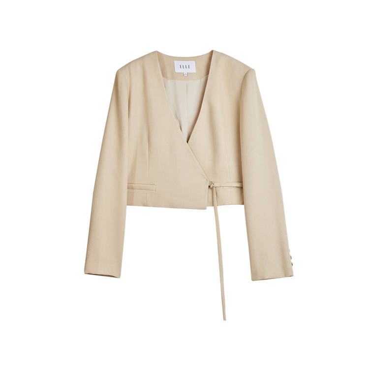 ELLE ELLE Cropped Coat Women's Camel