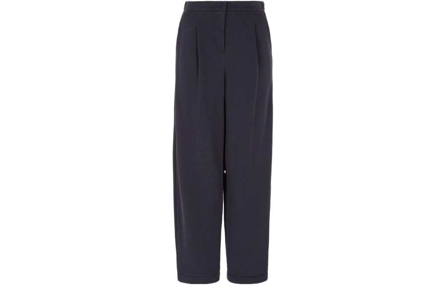 EMPORIO ARMANI Logo embroidered Cotton Trousers