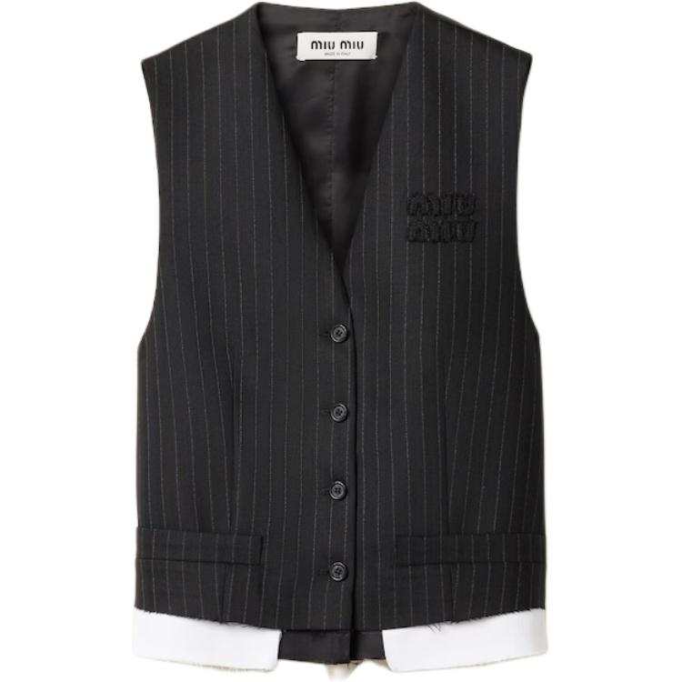 MIU MIU MIU MIU Striped Button Up Gilet