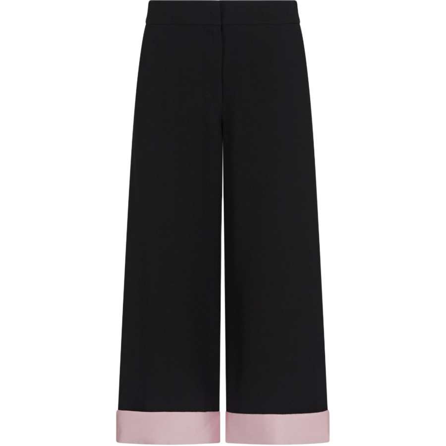 EMPORIO ARMANI Cropped Cady Crêpe Trousers With Turn ups