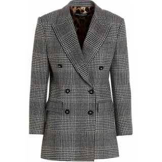 Dolce & Gabbana Houndstooth Patterned Double Breasted Blazer