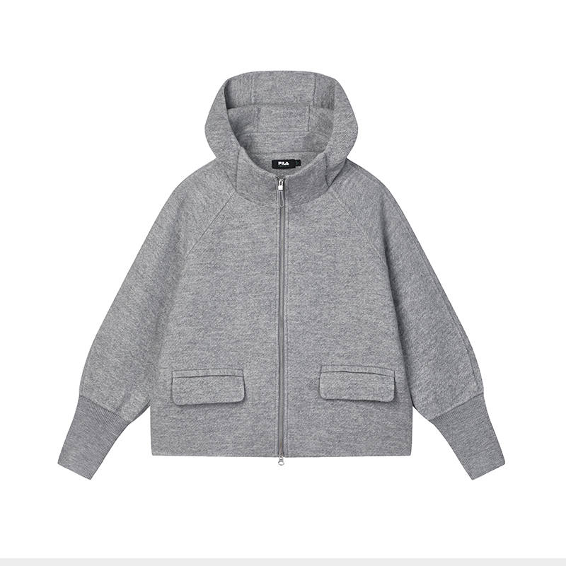 FILA Velvet feel Coat Women's Cloud Spot Heather Gray