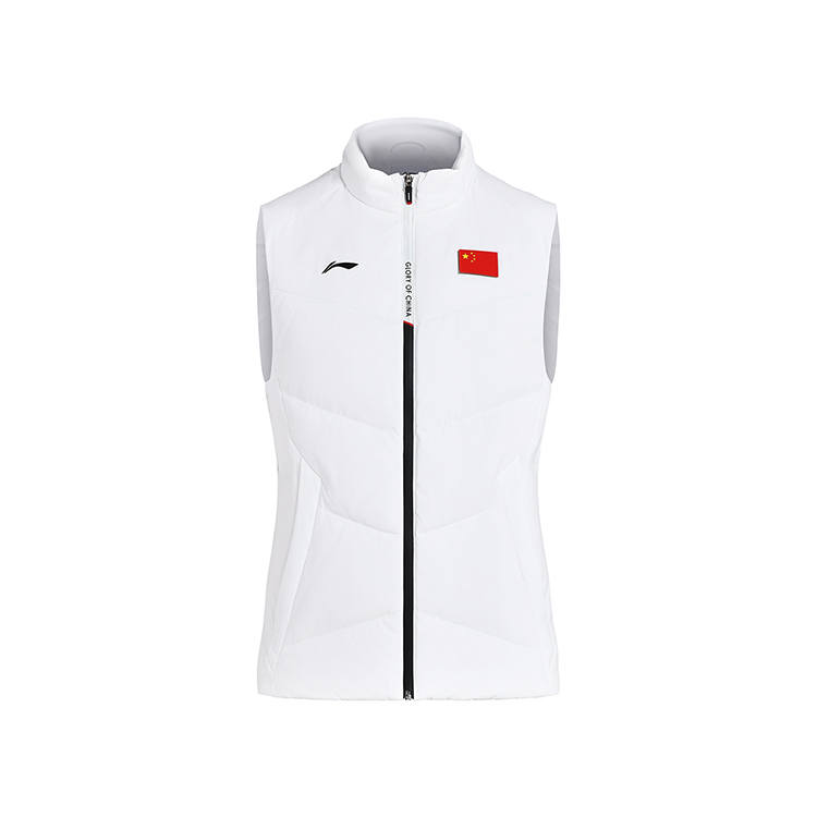 Li-Ning Li Ning Vests Women's White Stand Collar Thickened And Fleece Lined Other